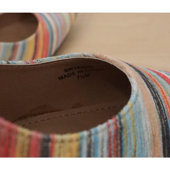 J. Renee Bryanne Multicolor Metallic Striped Fabric Uper High Heels Size 7.5M - Picture 8 of 9